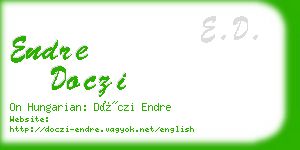 endre doczi business card